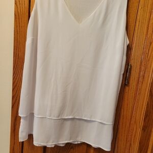 Michael's Kors white layered sleeveless top. Size 1X